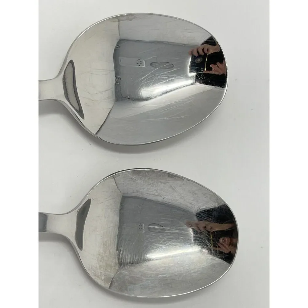 Nils Johan Sweden Sessan Large Serving Table Spoons NIJ1 8.5” Set Of 2